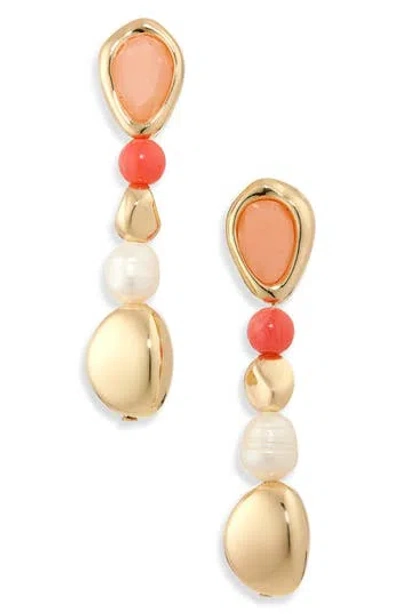 Nordstrom Rack Molten Linear Drop Earrings In Gold