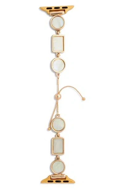 Nordstrom Rack Mother-of-pearl Smart Watch Strap In Yellow