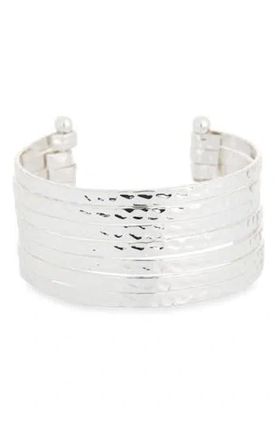 Nordstrom Rack Multi Row Cuff Bracelet In Silver
