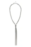 Nordstrom Rack Multi Strand Knotted Y-necklace In Silver