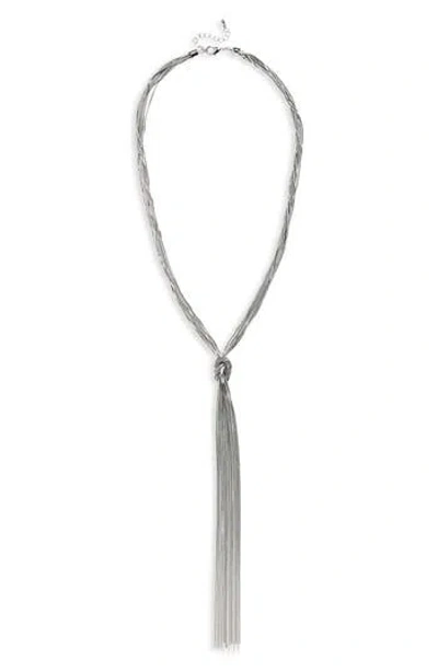 Nordstrom Rack Multi Strand Knotted Y-necklace In Silver
