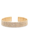 Nordstrom Rack Multirow Crystal Cuff Bracelet In Gold