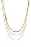 Nordstrom Rack Multirow Snake Chain Necklace In Gold