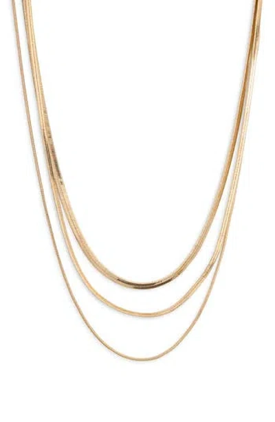 Nordstrom Rack Multirow Snake Chain Necklace In Gold