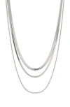Nordstrom Rack Multirow Snake Chain Necklace In Silver