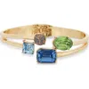 Nordstrom Rack Multistone Bypass Hinge Cuff Bracelet In Gold