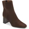 Nordstrom Rack Normandy Block Heel Bootie In Brown Chocolate