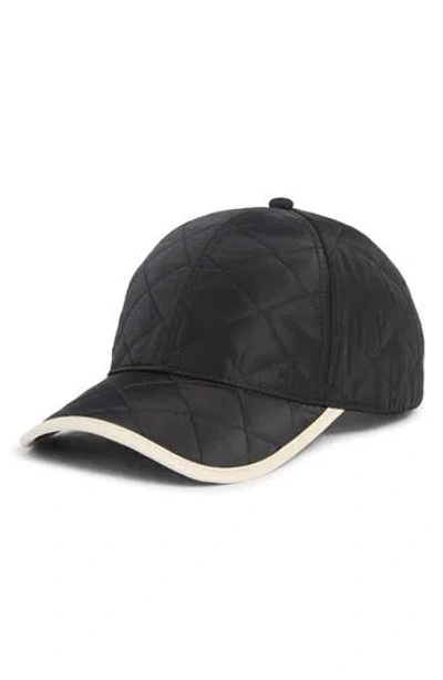 Nordstrom Rack Nylon Quilt Baseball Cap In Black