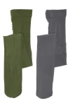 Nordstrom Rack Opaque Tights In Grey Shade -green Cypress