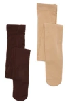 Nordstrom Rack Opaque Tights In Oatmeal Heather-brown