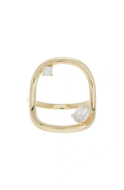 Nordstrom Rack Open Cz Accent Ring In Clear- Gold
