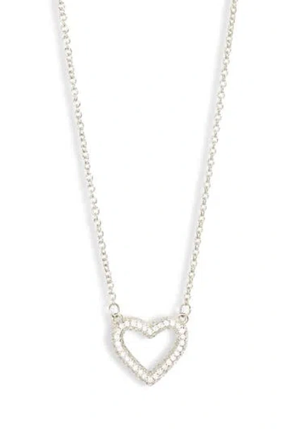 Nordstrom Rack Open Heart Cz Necklace In White
