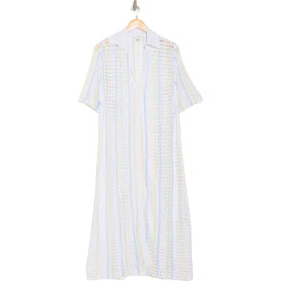 Nordstrom Rack Open Knit Button-up Cover-up Dress In Multi