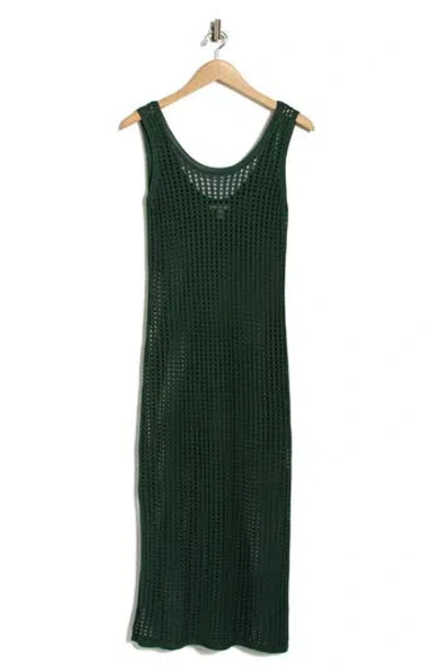 Nordstrom Rack Open Knit Cover-up Dress In Green