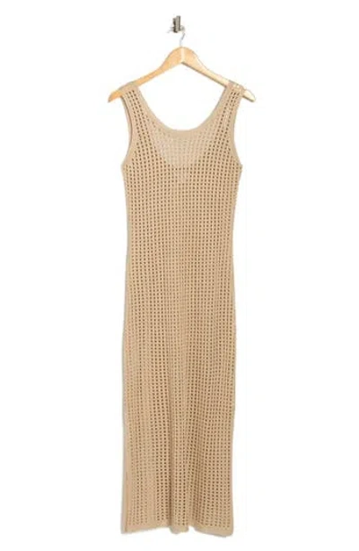 Nordstrom Rack Open Knit Cover-up Dress In Neutral