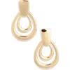 Nordstrom Rack Orbital Teardrop Doorknocker Drop Earrings In Gold