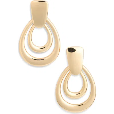 Nordstrom Rack Orbital Teardrop Doorknocker Drop Earrings In Gold