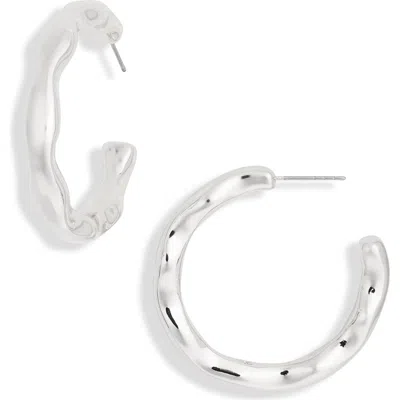 Nordstrom Rack Organic Hoop Earrings In Silver