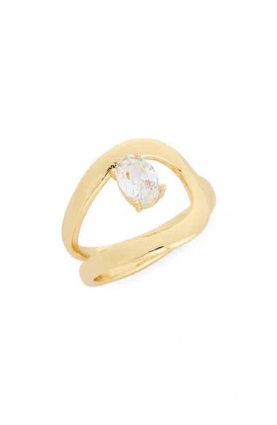 Nordstrom Rack Oval Cubic Zirconia Ring In Gold