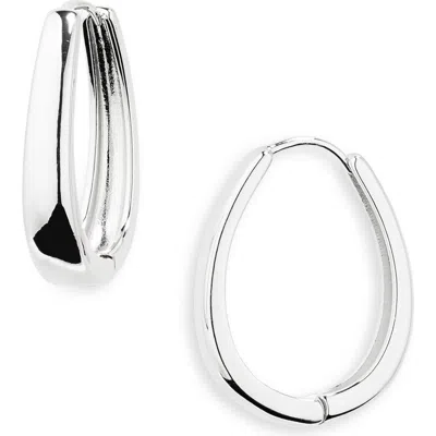 Nordstrom Rack Oval Huggie Hoop Earrings In Metallic