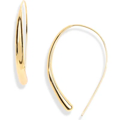 Nordstrom Rack Oval Threader Hoop Earrings In Gold