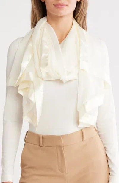 Nordstrom Rack Oversize Chiffon Border Scarf In White