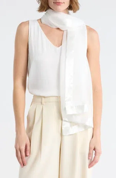Nordstrom Rack Oversize Chiffon Border Scarf In White