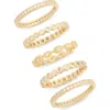 Nordstrom Rack Pack Of 5 Cz Embellished Stackable Rings