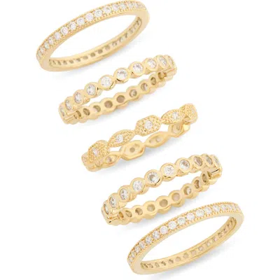 Nordstrom Rack Pack Of 5 Cz Embellished Stackable Rings