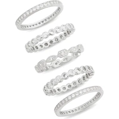 Nordstrom Rack Pack Of 5 Cz Embellished Stackable Rings