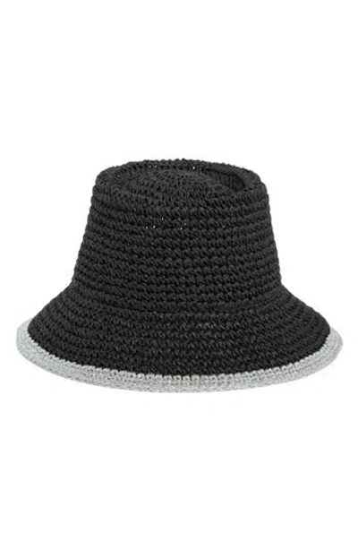 Nordstrom Rack Packable Straw Bucket Hat In Black