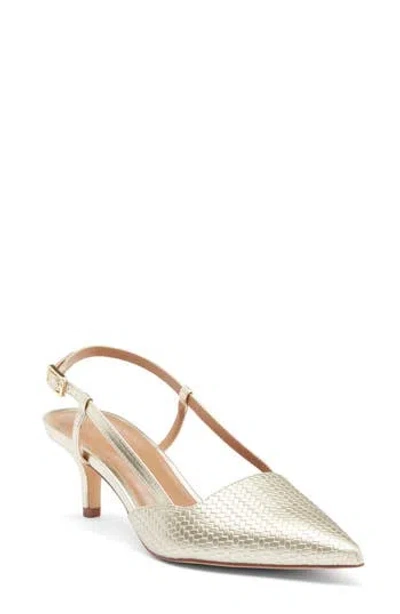 Nordstrom Rack Palmer Singback Pump In Gold Metallic