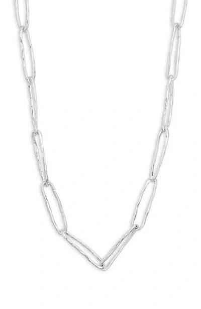 Nordstrom Rack Paper Clip Chain Necklace In Silver