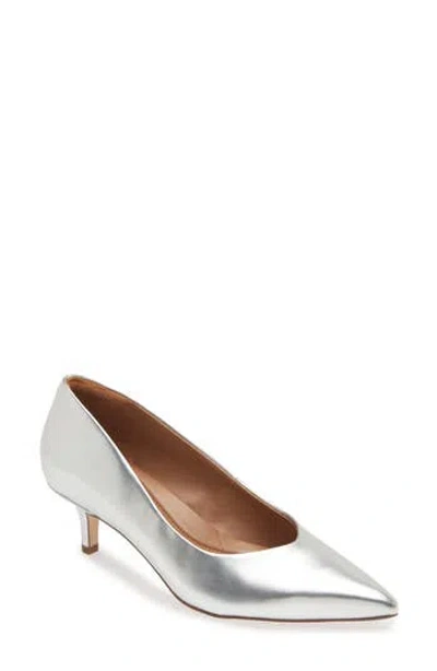Nordstrom Rack Pascale Kitten Heel Pump In Silver Metallic