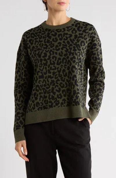 Nordstrom Rack Patterned Crewneck Sweater In Gray