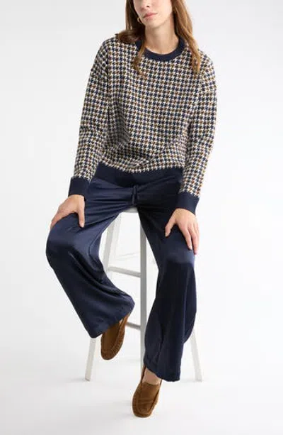 Nordstrom Rack Patterned Crewneck Sweater In Blue
