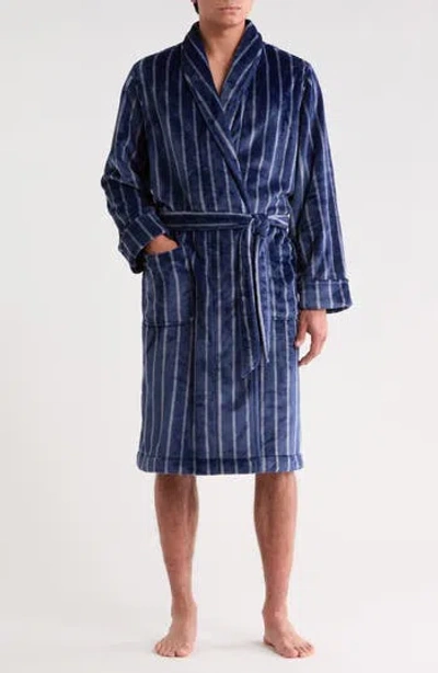 Nordstrom Rack Patterned Plush Robe In Blue