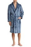 Nordstrom Rack Patterned Plush Robe In Blue Highland Plaid