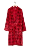 Nordstrom Rack Patterned Plush Robe In Red Frankie Plaid