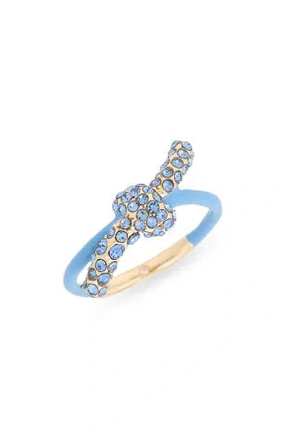 Nordstrom Rack Pavé Crystal Enamel Knot Ring In Blue