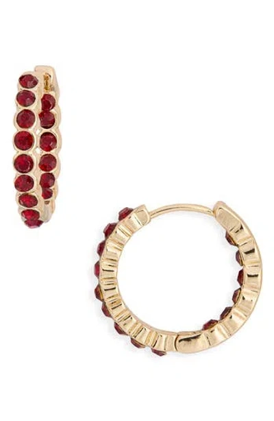 Nordstrom Rack Pavé Crystal Hoop Earrings In Gold