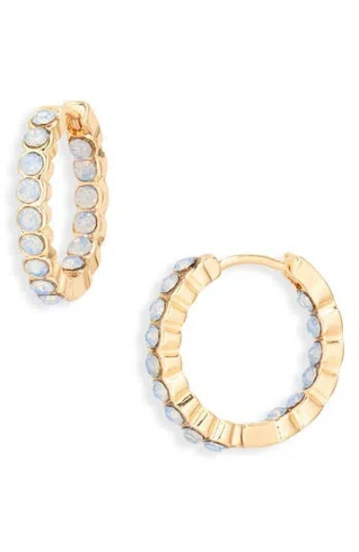 Nordstrom Rack Pavé Crystal Hoop Earrings In Gold