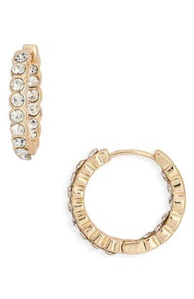 Nordstrom Rack Pavé Crystal Hoop Earrings In Gold