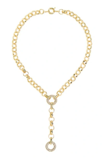 Nordstrom Rack Pavé Crystal Y-necklace In Clear- Gold