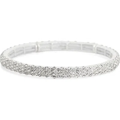 Nordstrom Rack Pavé Cubic Zirconia Domed Stretch Bracelet In Silver