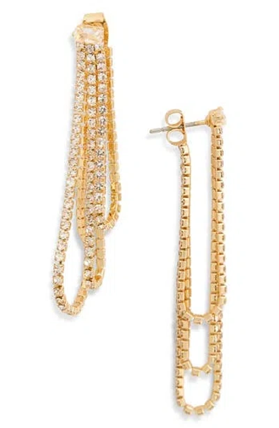 Nordstrom Rack Pavé Cubic Zirconia Front/back Earrings In Gold