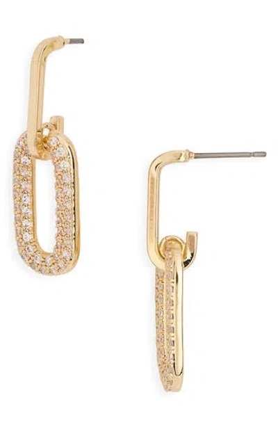 Nordstrom Rack Pavé Cubic Zirconia Link Drop Earrings In Gold
