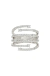 Nordstrom Rack Pavé Cubic Zirconia Multiband Ring In Clear- Silver
