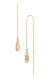 Nordstrom Rack Pavé Cubic Zirconia Teardrop Threader Earrings In Gold