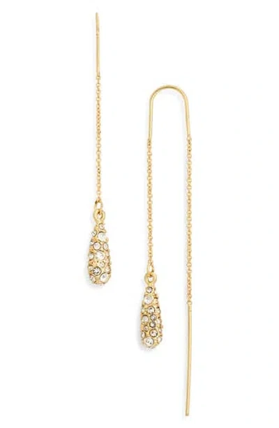 Nordstrom Rack Pavé Cubic Zirconia Teardrop Threader Earrings In Gold